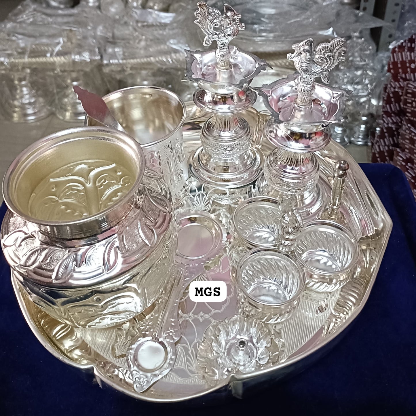 Pooja set with 3cup Panchwala