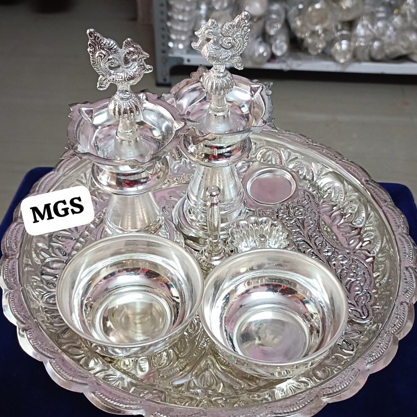 Special heavy Designer Plate Pooja set