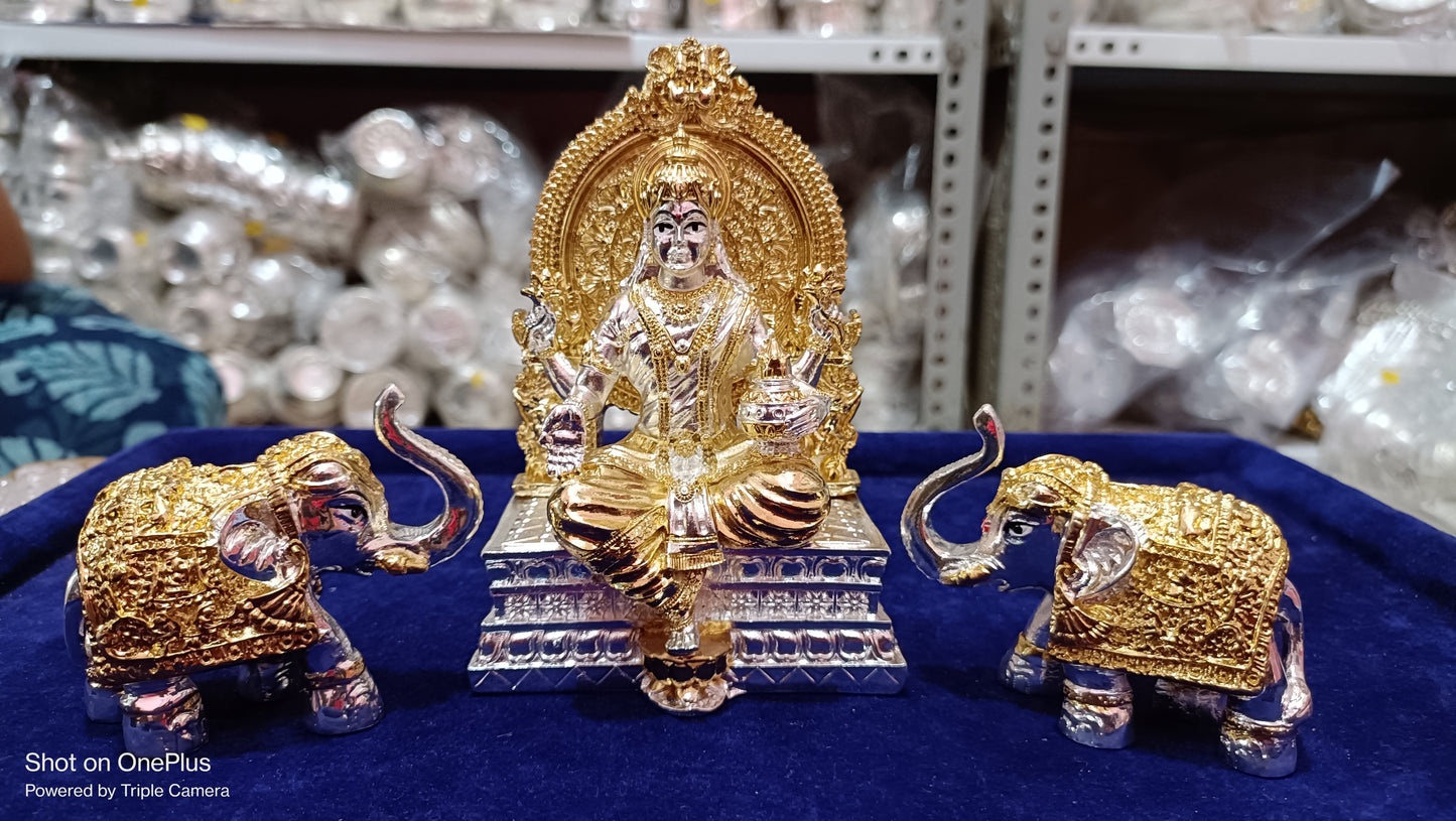 Gold Plated MahaLakshmi idols with Elephants.
