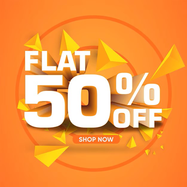 FLAT 50% OFF
