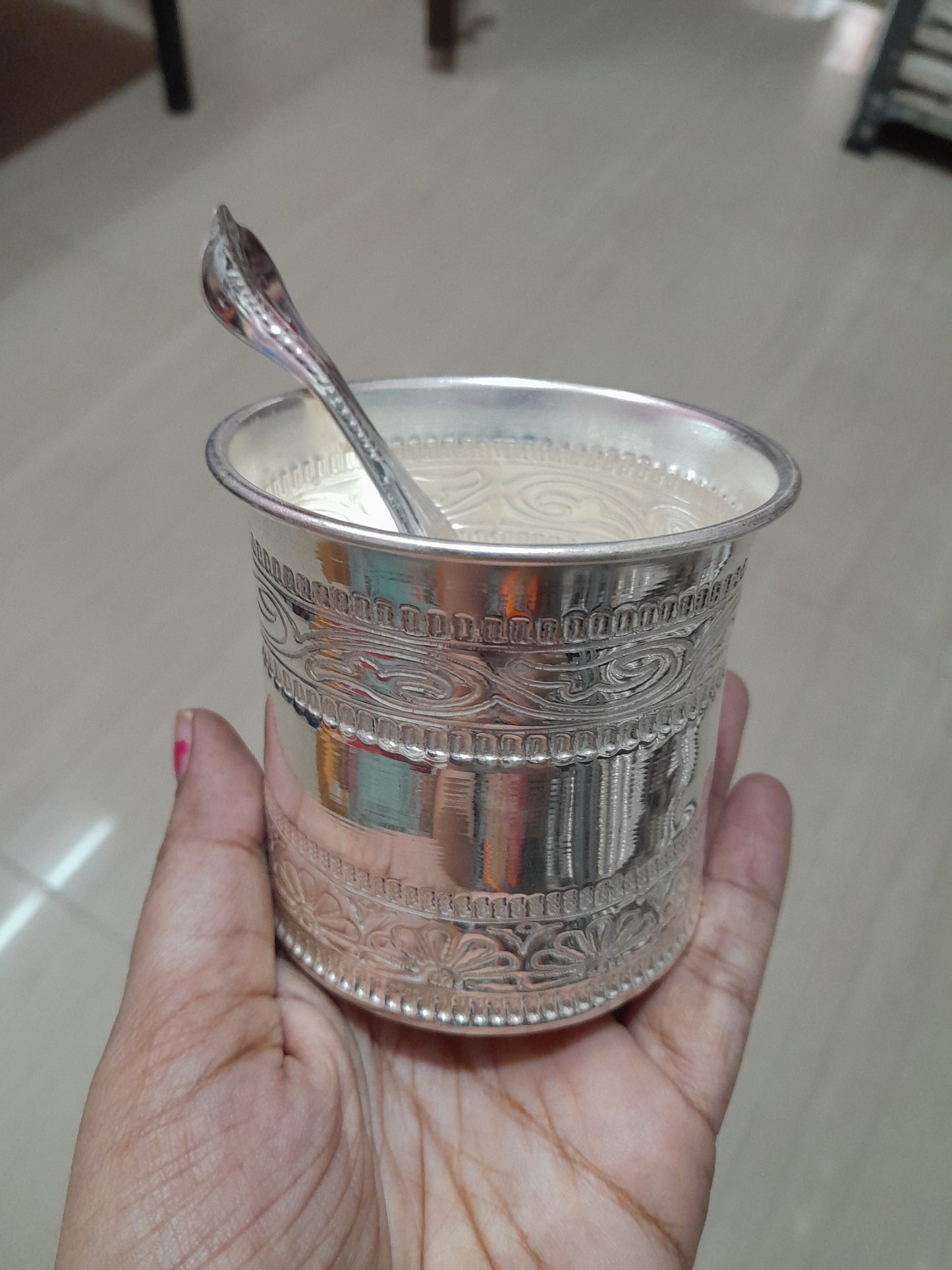 Nakshi design Panchpatra set
