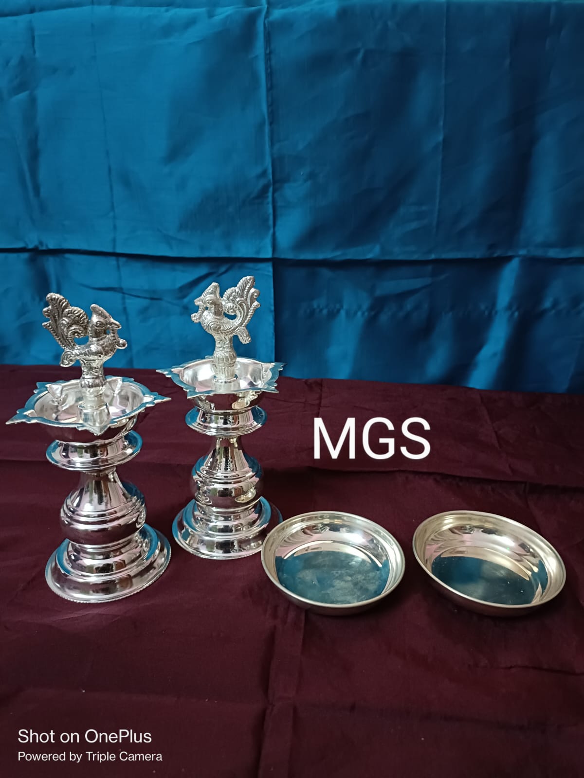 7inch-Plain diyas with plates.