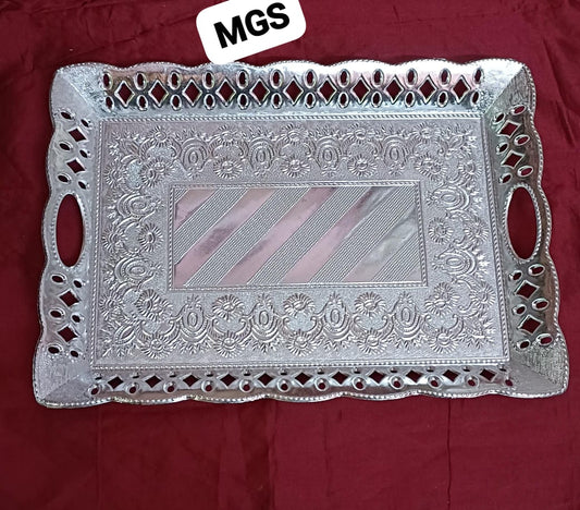 Rectangle tray coated with silver