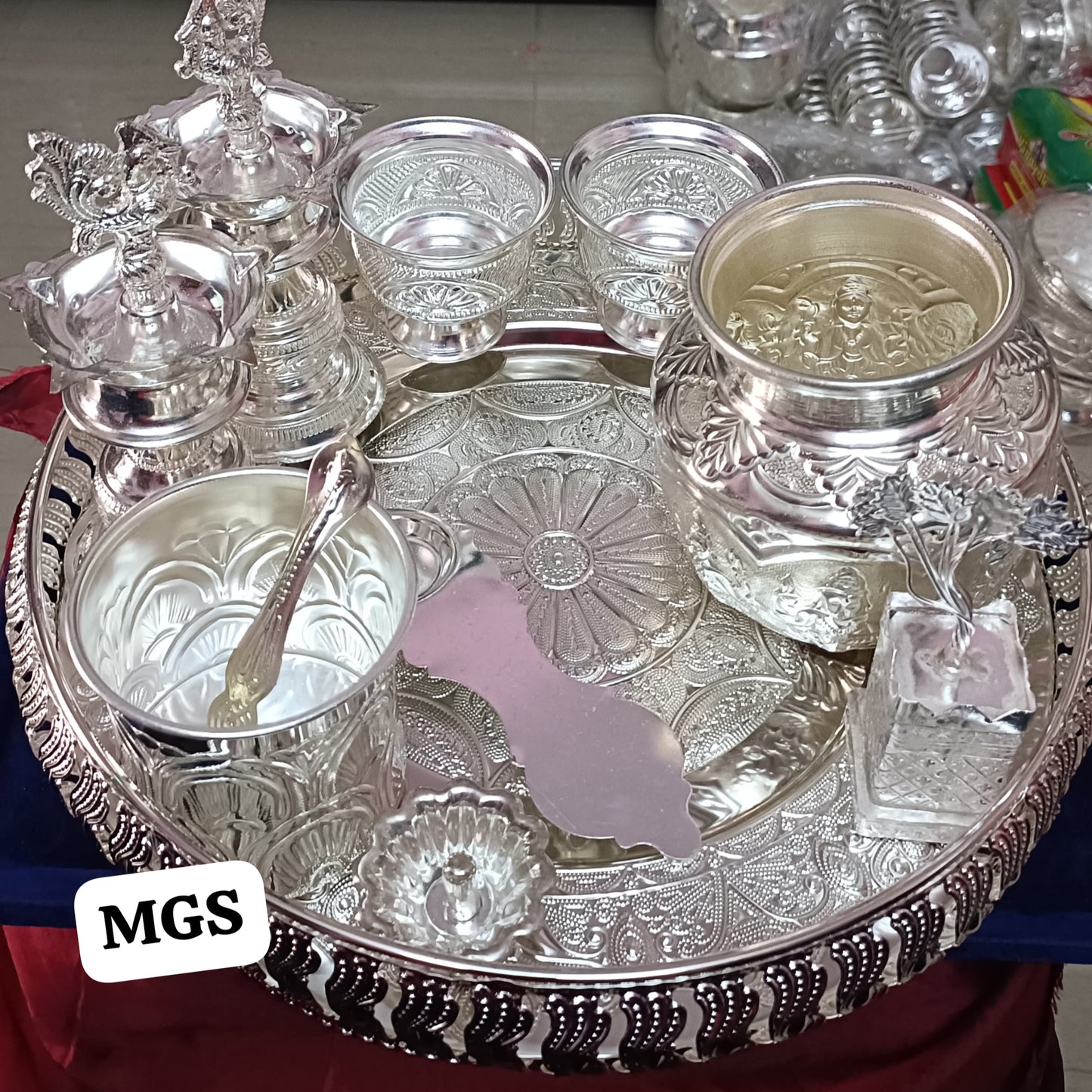 Pooja set with Tulasi tree