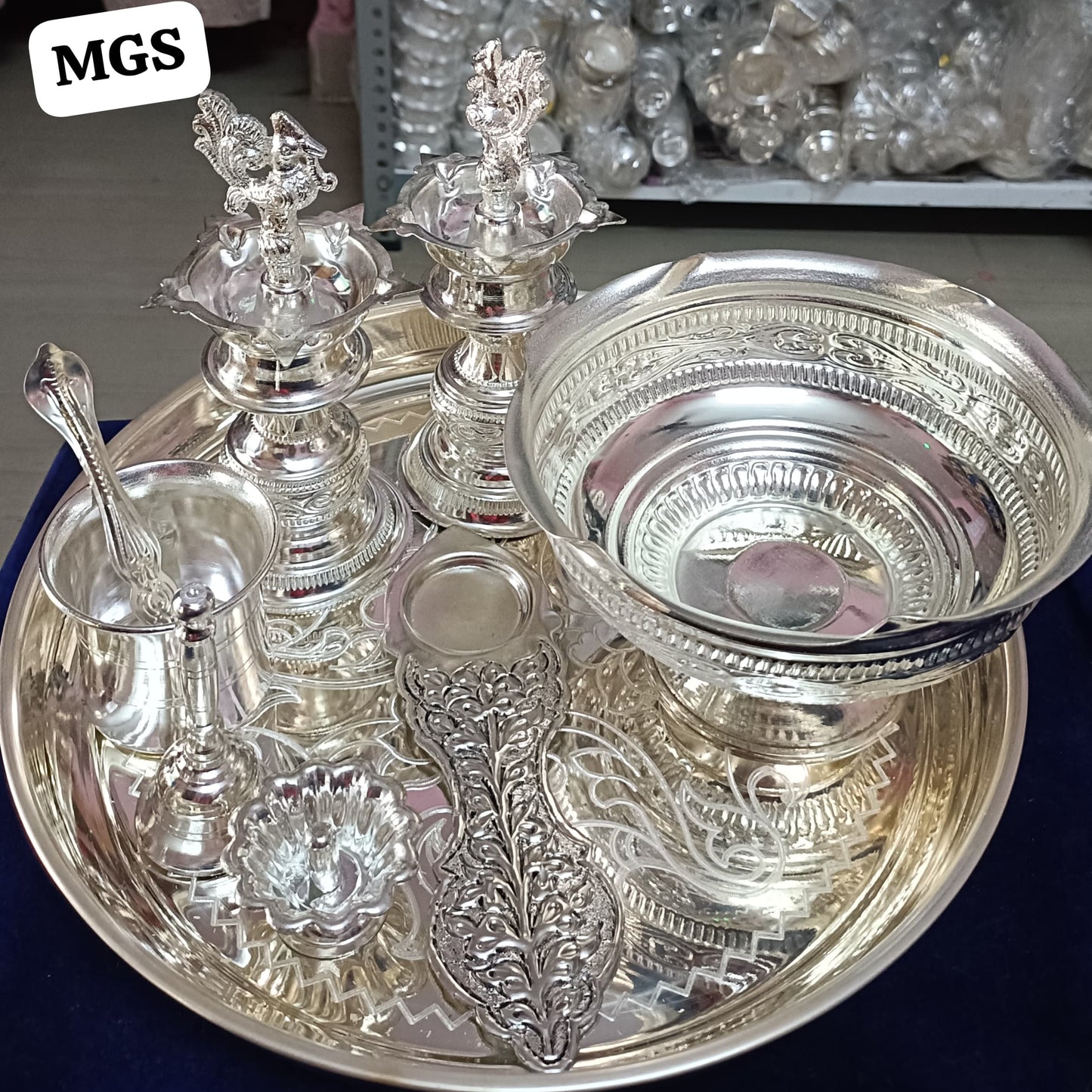 Pooja set with big Naivedhyam bowl