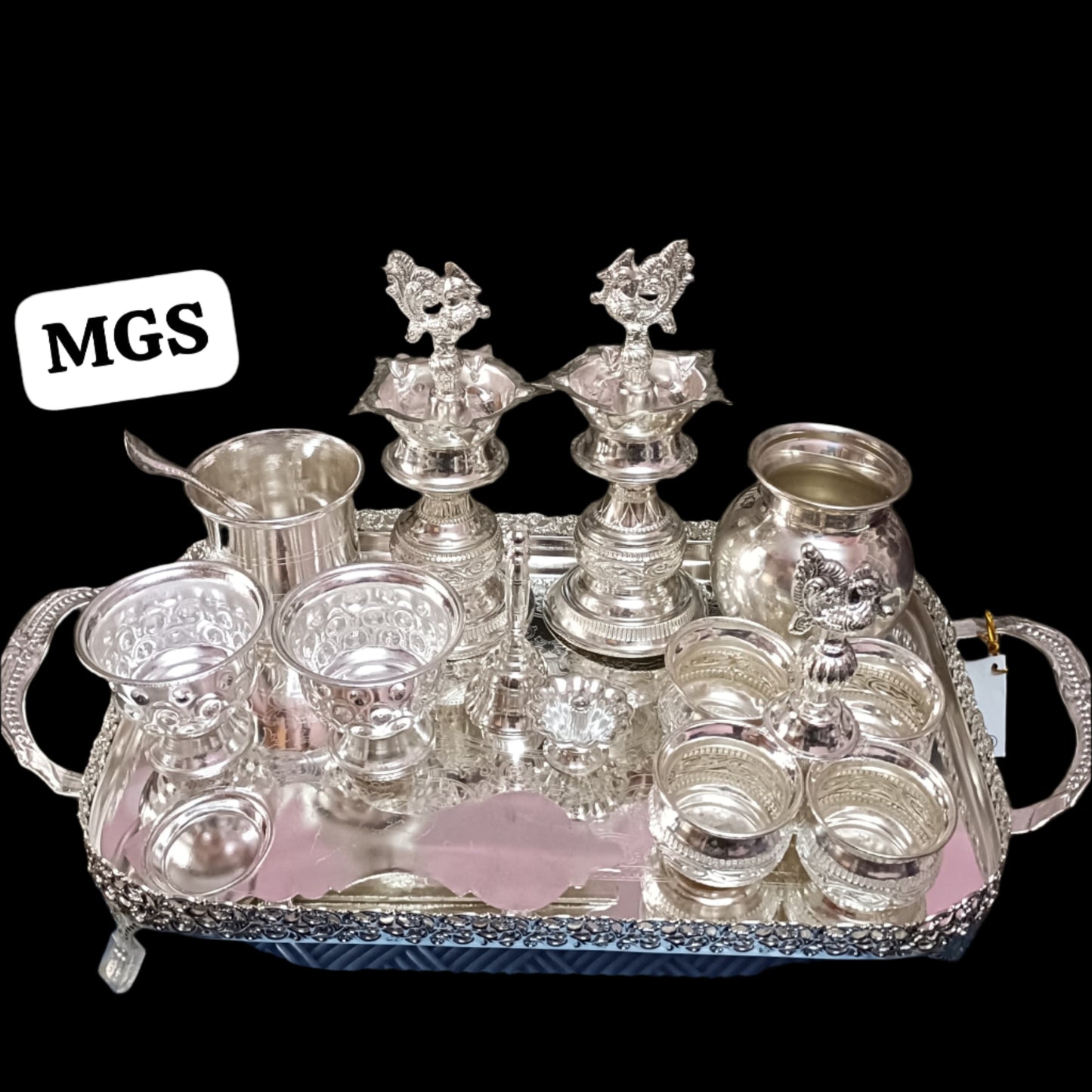 Pooja set with Rectangular tray