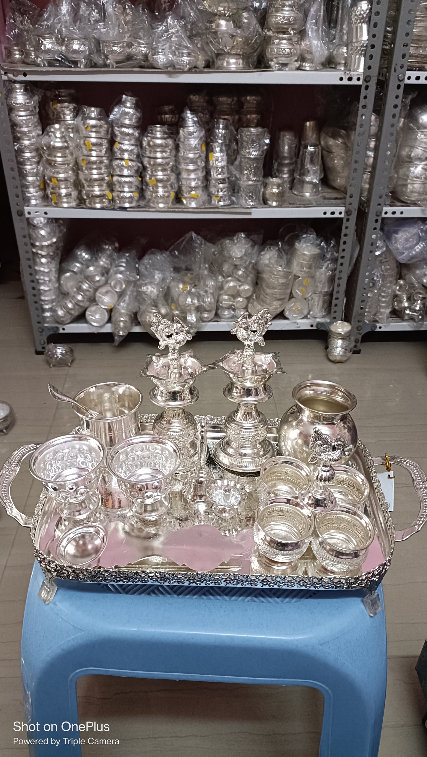 Pooja Set with Rectangular Plate