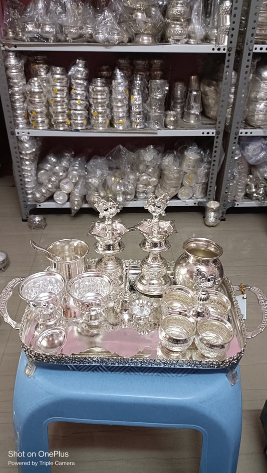 Pooja Set with Rectangular Plate