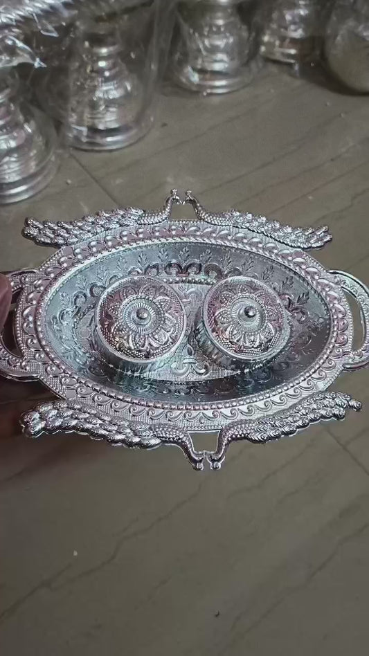 Peacock haldi kumkum plate